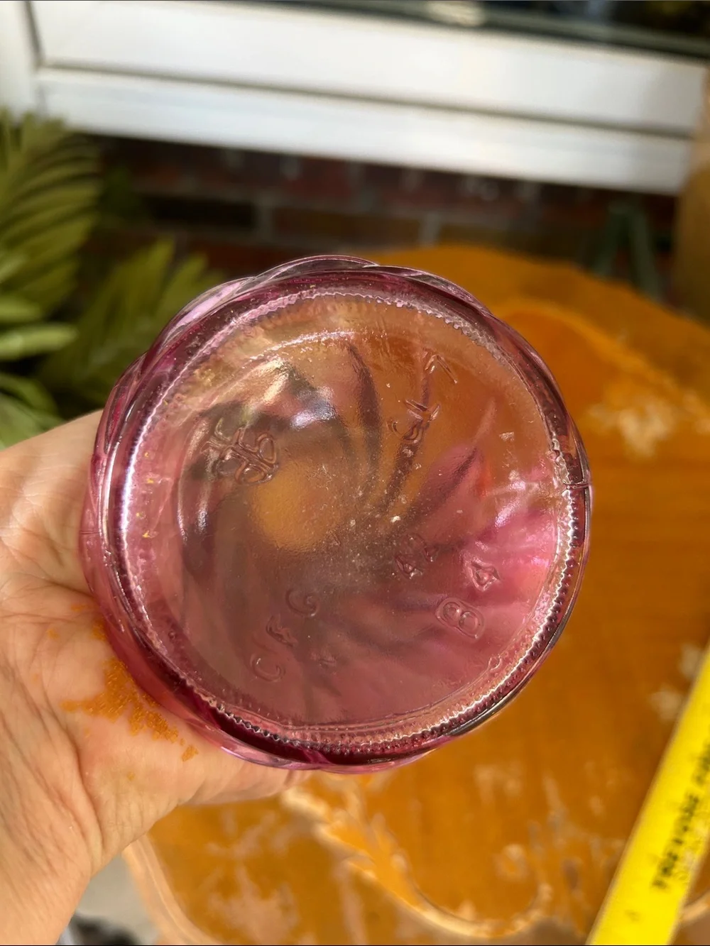 Vintage Pink Swirled Glass Bud Vase -